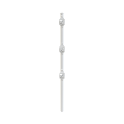 EPCOM INDUSTRIAL - Poste de Paso Blanco de 0.75m para Cerca Electrificada. Tubo Galvanizado cal. 18 de 1"Diam. con Tapón y 3 Aisladores Instalados.