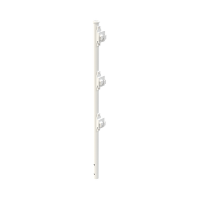 EPCOM INDUSTRIAL - Poste de Paso Blanco de 0.75m para Cerca Electrificada. Tubo Galvanizado cal. 18 de 1"Diam. con Tapón y 3 Aisladores Instalados.