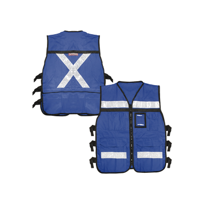 SURTEK - Chaleco Reflejante con 6 Bolsas Externas / 6 Broches ajustables / Talla Grande.