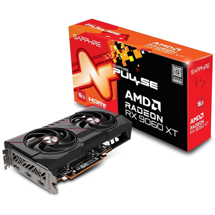SAPPHIRE - Tarjeta de Video Sapphire Pulse Radeon RX 9060 XT OC 16GB Dual Fan GDDR6 128-bit PCIe 5.0 HDMI DP