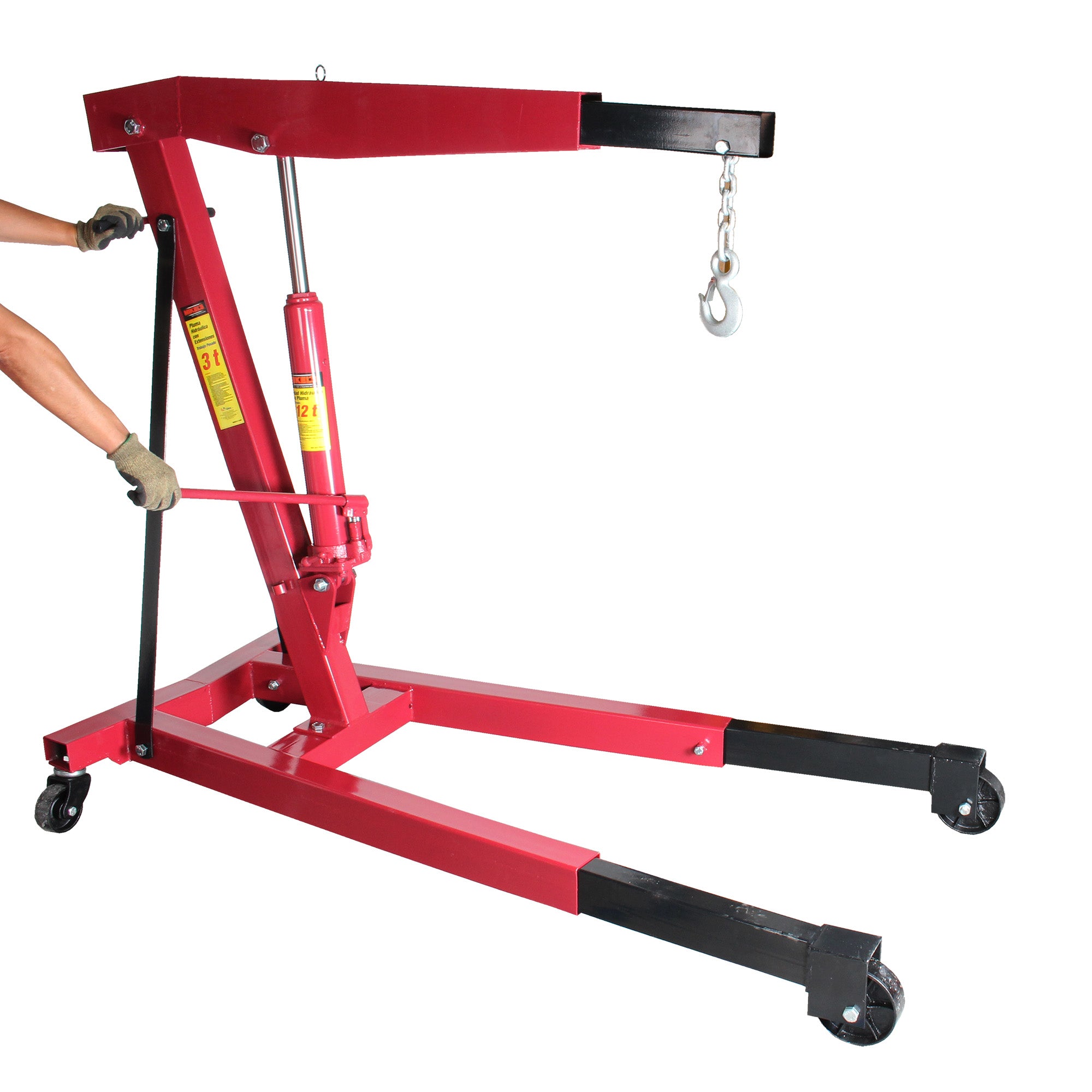 Pluma hidráulica para motor con extensiones frontales (3 ton)