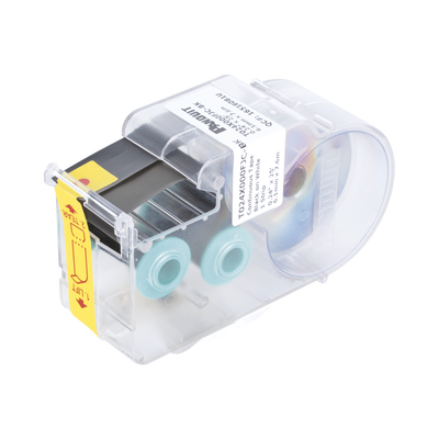 PANDUIT - Casete de Etiquetas de Poliolefina de Cinta Continua, Color Blanco sobre Negro, Uso Interior/Exterior, 6.1 mm de Ancho x 7.6 metros (24.93 pies) de Largo
