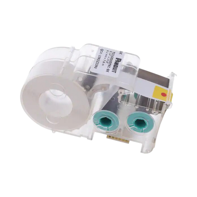 PANDUIT - Casete de Etiquetas de Poliéster de Cinta Continua, Color Negro sobre Transparente, Uso Interior/Exterior, 6.1 mm de Ancho x 7.6 metros de Largo