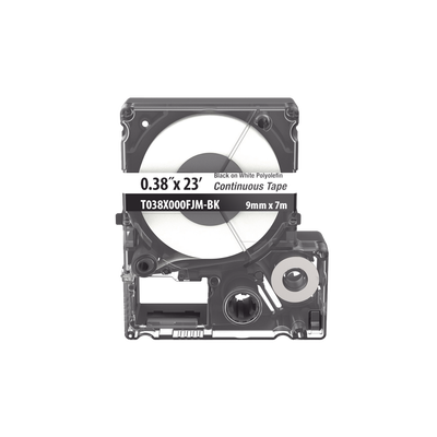 PANDUIT - Casete de Etiquetas de Poliolefina de Cinta Continua, Color Negro Sobre Blanco, Uso Interior/Exterior, 9 mm de Ancho x 7 Metros de Largo (22.97 Pies)