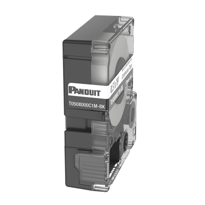 PANDUIT - Casete de Etiquetas de Nylon de Cinta Continua, Color Negro Sobre Blanco, Uso Interior/Exterior, 12 (0.5 Pulgadas) mm de Ancho x 6 Metros (19.69 Pies) de Largo