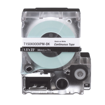 PANDUIT - Casete de Etiquetas de Vinilo de Cinta Continua, Color Negro Sobre Blanco, Uso Interior/Exterior, 18 mm de Ancho x 7 Metros (22.97 pies) de Largo
