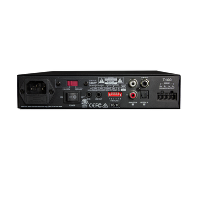 TRUAUDIO - Amp Clase D | 2 Canales 100W | Con Aprendizaje IR | Salida Sub | Estéreo, Bridge, Múltiples Amplificadores | 4-8Ω