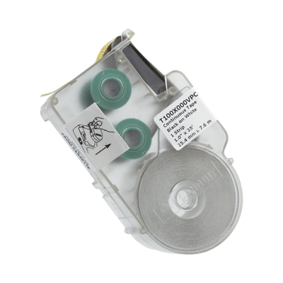 PANDUIT - Casete de Etiquetas de Vinilo de Cinta Continua, Color Rojo Sobre Blanco, Uso Interior/Exterior, 25.4 mm de Ancho x 7.6 Metros de largo