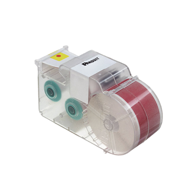 PANDUIT - Casete de Etiquetas de Vinilo de Cinta Continua, Color Blanco Sobre Rojo, Uso Interior/Exterior, 25.4 mm de Ancho x 7.6 Metros de Largo (24.93 Pies)