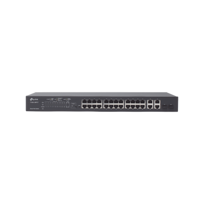 TP-LINK - Smart Switch PoE+ administrable Capa 2, 24 puertos 10/100 Mbps, 4 puertos 10/100/1000 Mbps + 2 puertos SFP combo, 192 W