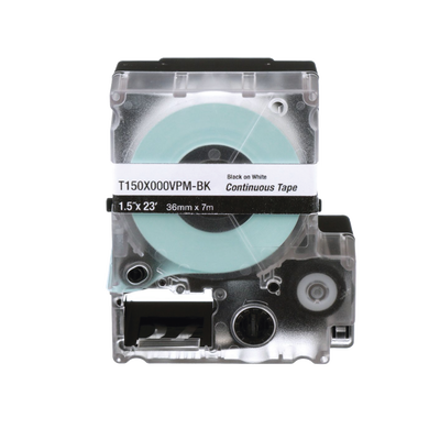 PANDUIT - Casete de Etiquetas de Vinilo de Cinta Continua, Color Negro Sobre Blanco, Uso Interior/Exterior, 36 mm (1.42 Pulgadas) de Ancho x 7.6 Metros (24.93 Pies) de Largo