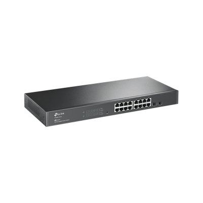 TP-LINK - Smart Switch administrable Capa 2, 16 puertos 10/100/1000 Mbps + 2 puertos SFP