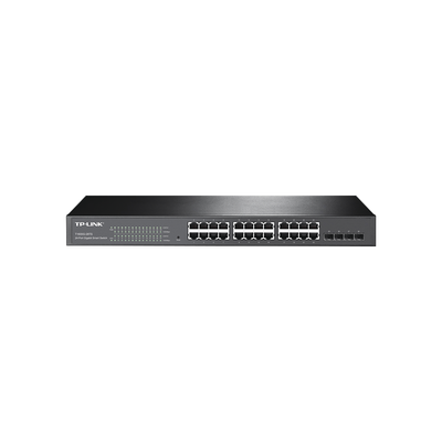 TP-LINK - Smart Switch JetStream Gigabit administrable Capa 2, 24 puertos 10/100/1000 Mbps + 4 puertos SFP