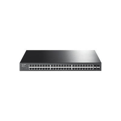 TP-LINK - Smart Switch JetStream PoE+ administrable Capa 2, 48 puertos 10/100/1000 Mbps + 4 puertos SFP 384 W