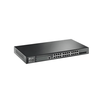 TP-LINK - Switch JetStream Gigabit administrable Capa 2, 24 puertos 10/100/1000 Mbps + 4 puertos SFP