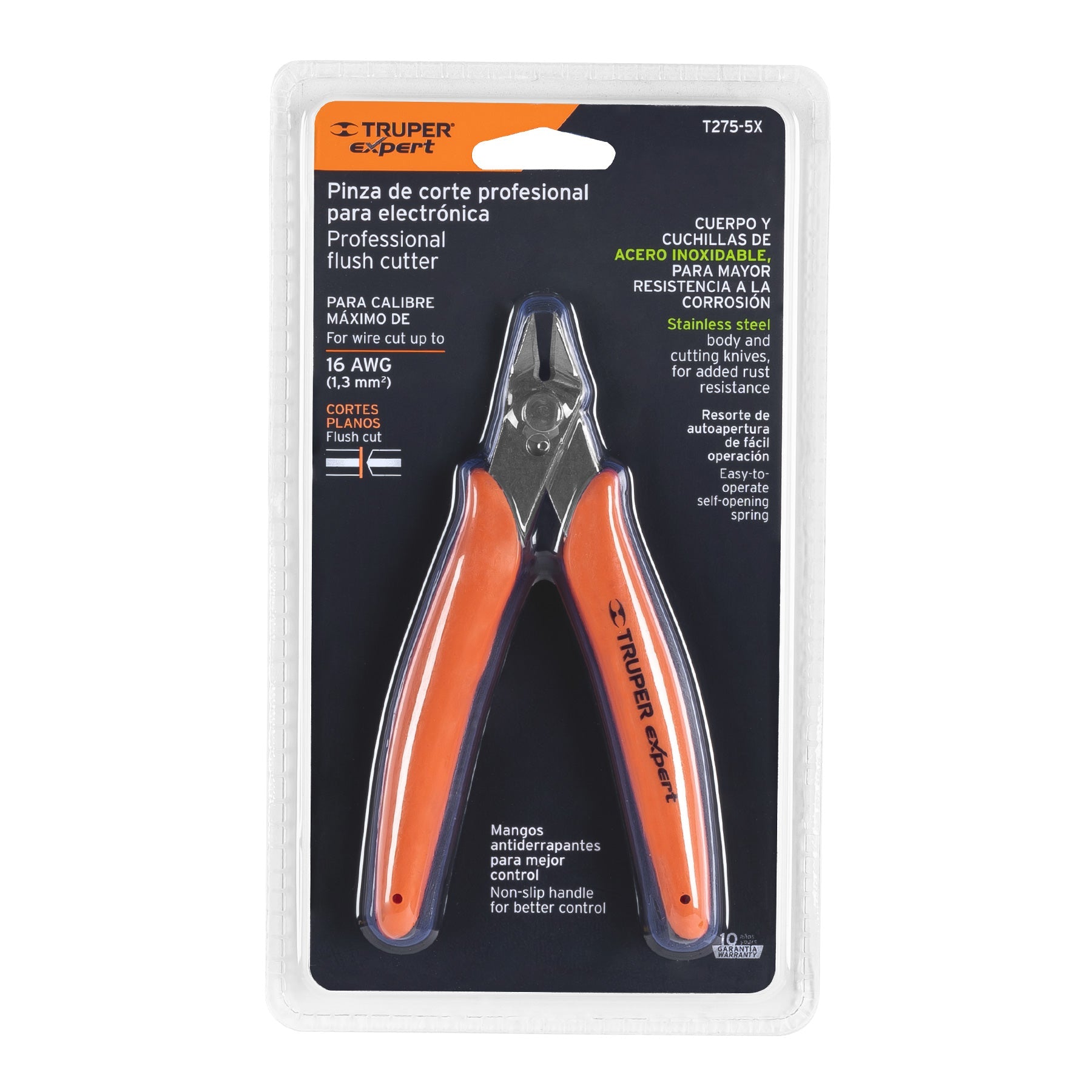 Pinza 5' de corte para electronica, Truper Expert
