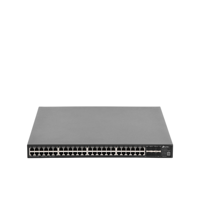 TP-LINK - Switch Core JetStream administrable capa 3, 48 puertos RJ45 Gigabit, 4 puertos SFP, hasta 4 ranuras SFP+, apilamiento de hasta 8