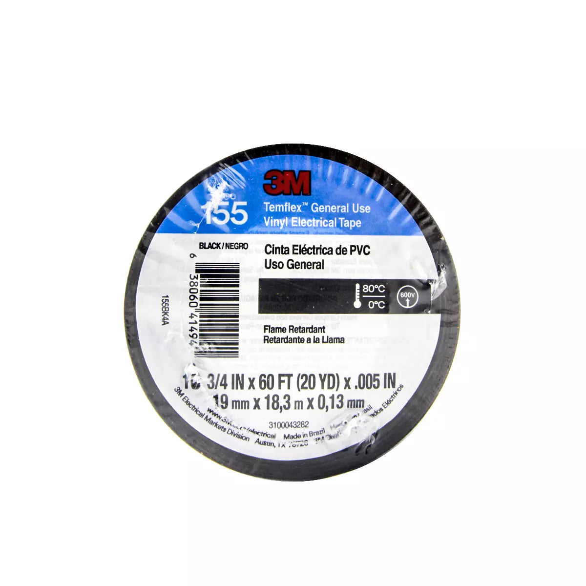 Cinta Aislante 19X18 Vinil Negro Temflex 155