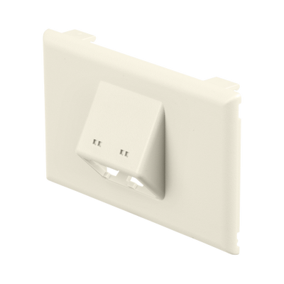 PANDUIT - Placa de Pared Horizontal T70, Salida Para 2 Puertos Mini-Com, Con Espacios Para Etiquetas, Color Blanco Mate