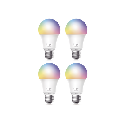 TP-LINK - Kit 4 Focos WIFI Multicolor, Intensidad y Color Regulables, Comandos de Voz Mediante Amazon Alexa/Google Assisten