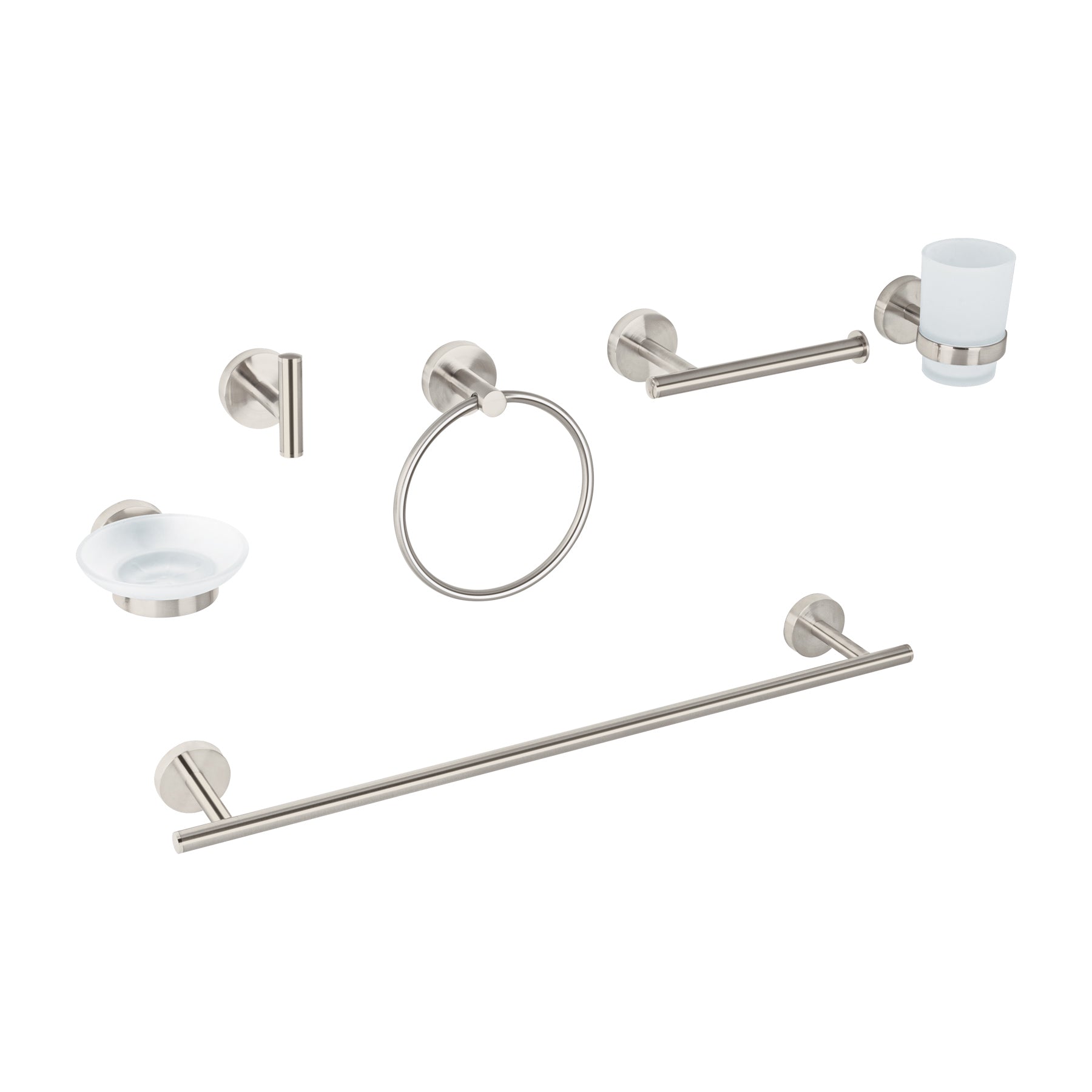 Juego de 6 accesorios para baño acabado satin, Foset Tubig
