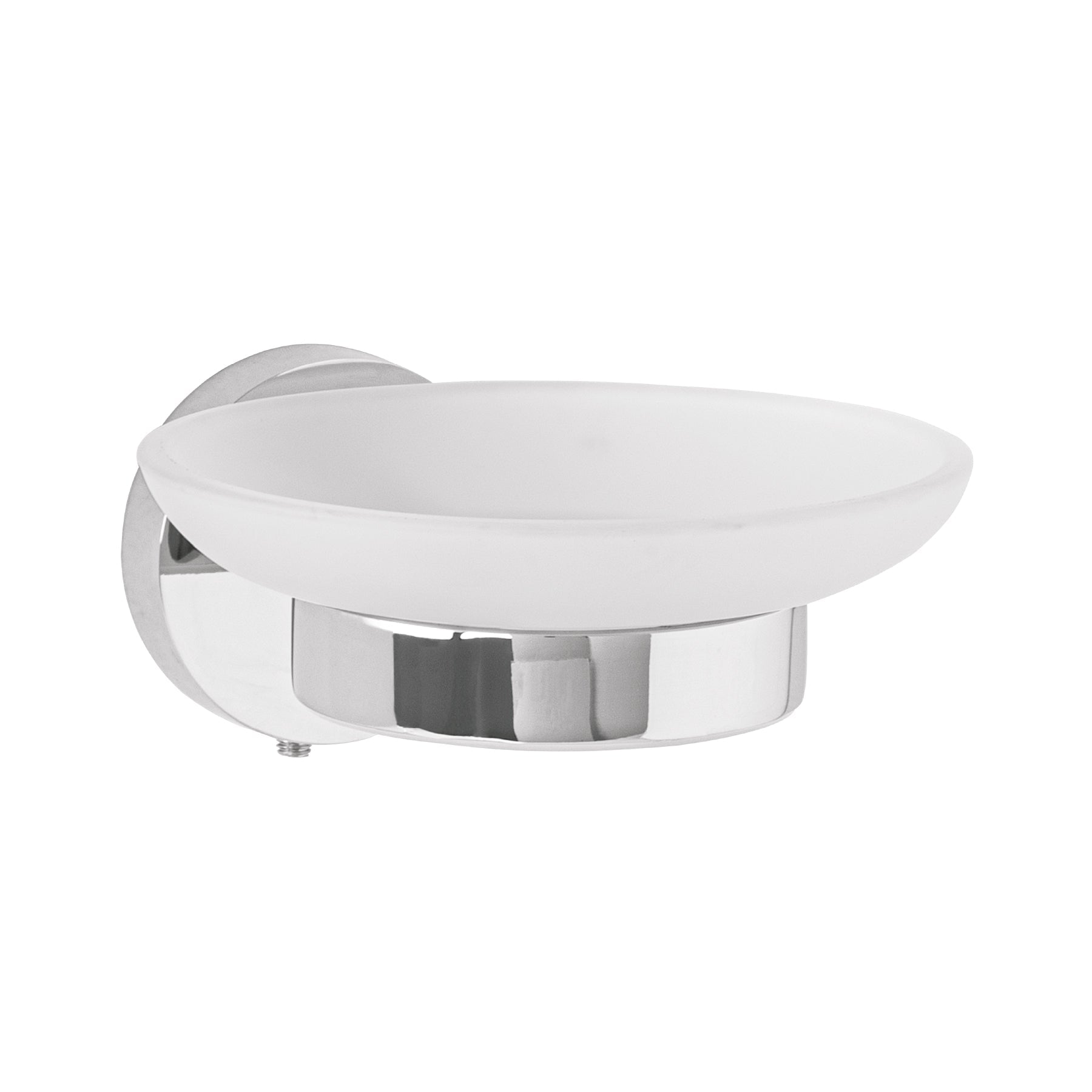 Jabonera metalica cromo con plato de vidrio, Foset Tubig