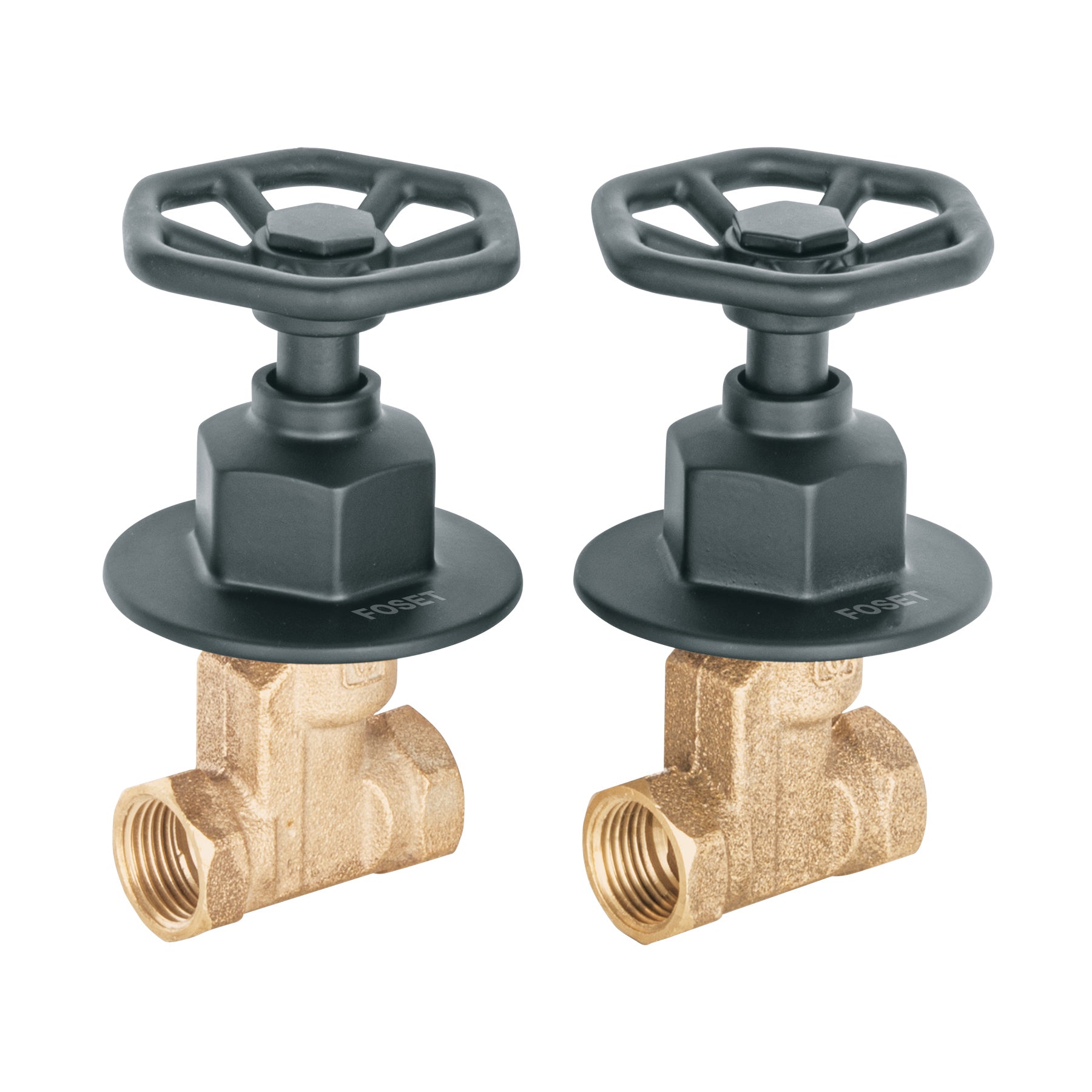 Juego llaves empotrar roscables, volante negro, Tubig