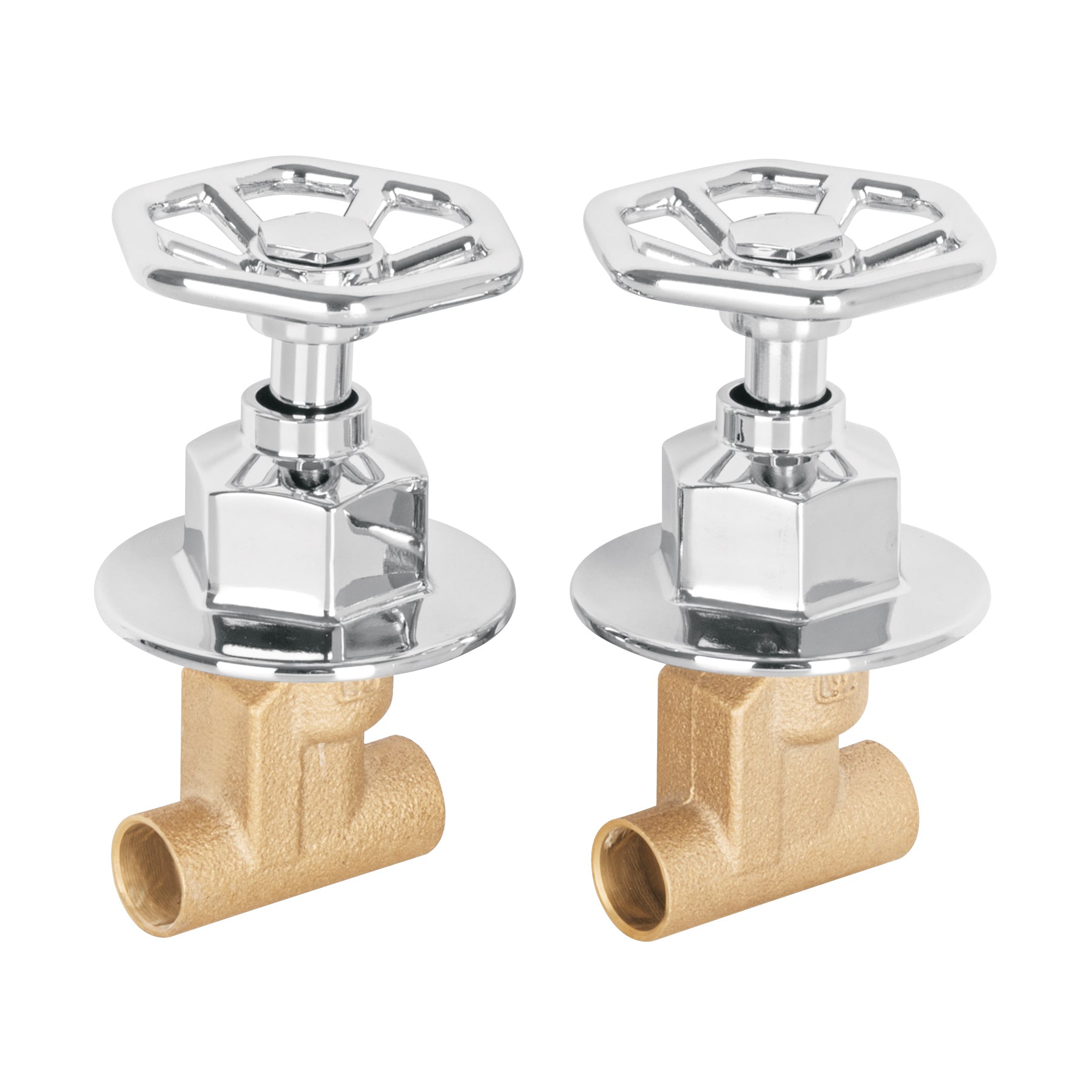 Juego llaves empotrar soldables, volante cromo, Tubig