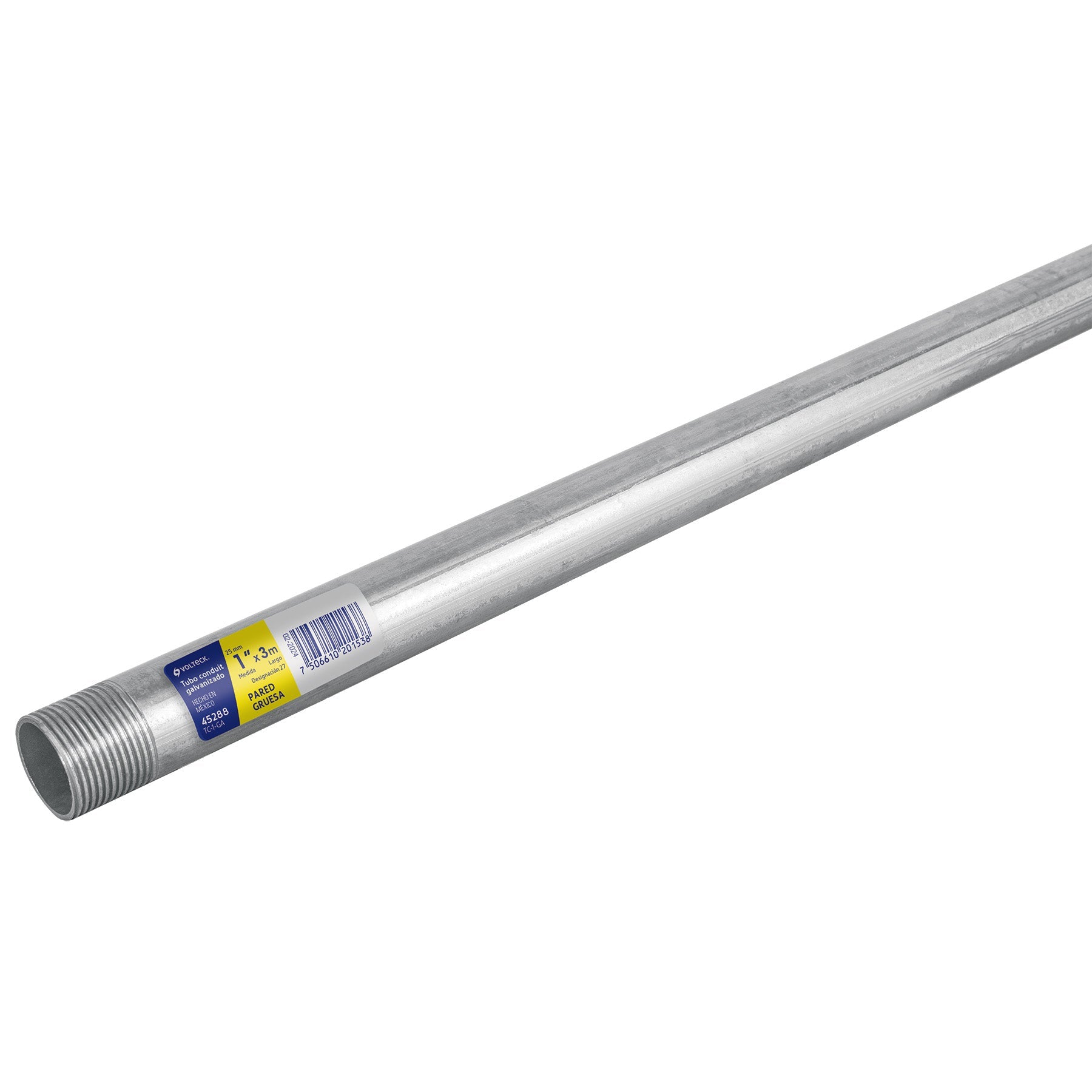 Tubo Conduit 1' pared gruesa (1.8 mm), et. amarilla, 3 m