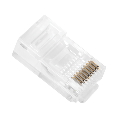 LINKEDPRO BY EPCOM - Bote con 100 Piezas de Plug Modular RJ45 Cat5e sin Blindaje, Chapado de Oro a 30 Micras para Durabilidad Extrema