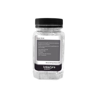LINKEDPRO BY EPCOM - Bote con 100 Piezas de Plug Modular RJ45 Cat6 sin Blindaje, Chapado de Oro a 30 Micras para Durabilidad Extrema
