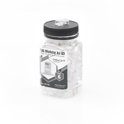 LINKEDPRO BY EPCOM - Bote con 100 Piezas de Plug Modular RJ45 Cat6 sin Blindaje, Chapado de Oro a 30 Micras para Durabilidad Extrema