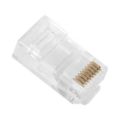 LINKEDPRO BY EPCOM - Bote con 100 Plugs Pass Through RJ45 Cat6 sin Blindaje, Chapado de Oro a 30 Micras para Durabilidad Extrema