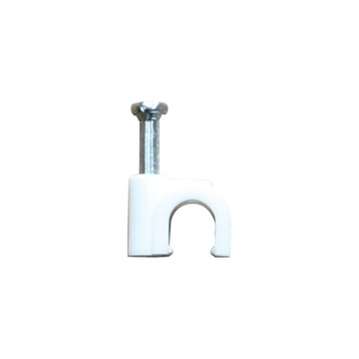 THORSMAN - Grapa reforzada para cable redondo de 6mm color blanco (100pzs)