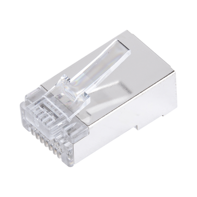 LINKEDPRO BY EPCOM - Bote con 100 Plugs Pass Through RJ45 Cat6 Blindado Chapado de Oro a 30 Micras para Durabilidad Extrema
