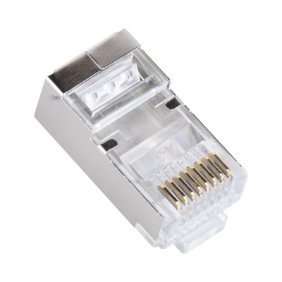 LINKEDPRO BY EPCOM - Bote con 100 Plugs Pass Through RJ45 Cat6 Blindado Chapado de Oro a 30 Micras para Durabilidad Extrema