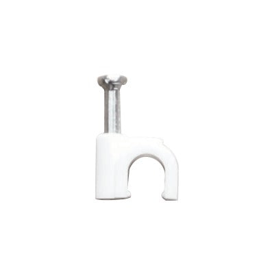 THORSMAN - Grapa para cable redondo de 6mm color blanco (100Pzs)