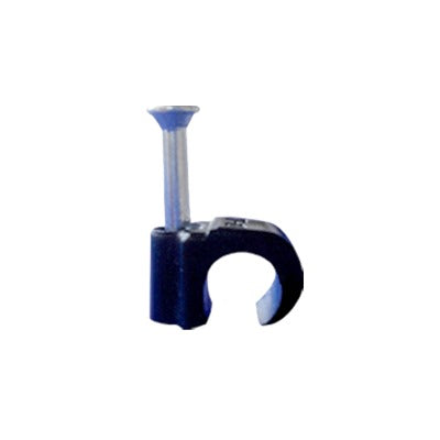 THORSMAN - Grapa reforzada para cable redondo de 7mm con clavo de 1" color negro (100pzs) (3103-00301)