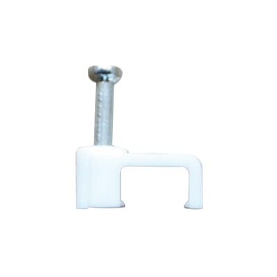 THORSMAN - Grapa para cable plano de 8.5mm color blanco con 100pzs