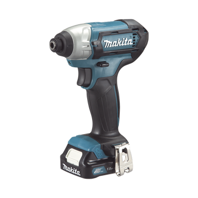 MAKITA - Atornillador de Impacto, entrada hexagonal de ¼”.  2 baterías de 12v de 1.5 amperes y cargador.