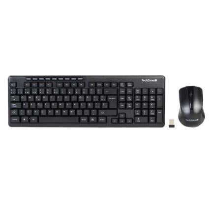 TECHZONE - Kit Teclado y Mouse TechZone Inalámbrico 10m USB 1000 DPI Color Negro