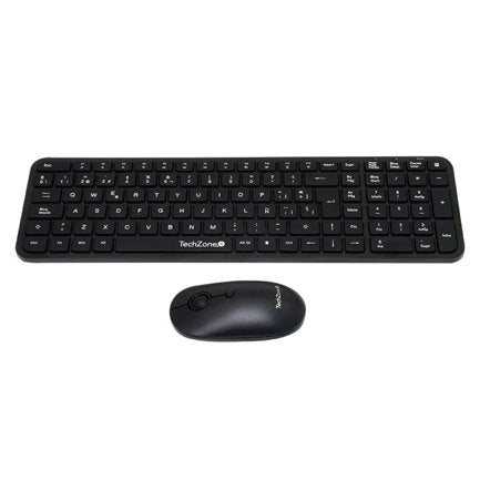 TECHZONE - Kit TechZone Inalambrico Silent Mouse y Teclado Teclas Silenciosas Mouse 1000 1600 y 2400 Dpi Mouse