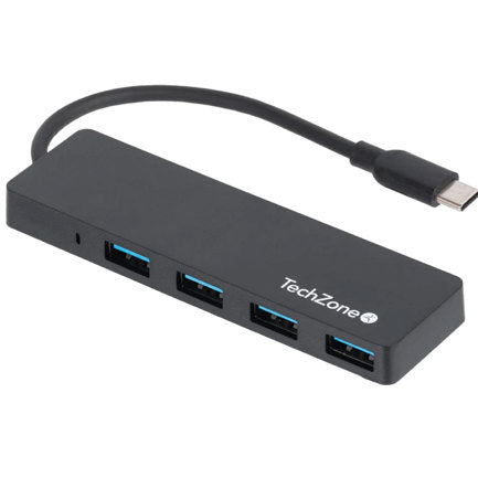 TECHZONE - Hub TechZone 3.0 Hub 4en1 Super Ligero Conexion Tipo C 4Puertos USB 3.0 Vel de Transferecnia de Datos 480Mbs