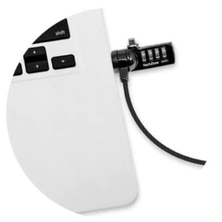 TECHZONE - Candado de Seguridad TechZone con Combinación Tipo T Cerradura de 4 dígitos Acero Inoxidable Recubierto de Vinil