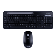 TECHZONE - Mouse y Teclado Inalambricos Tasking Grey 800 1200 1600 DPI 4 Botones con Ranura para Smartphone
