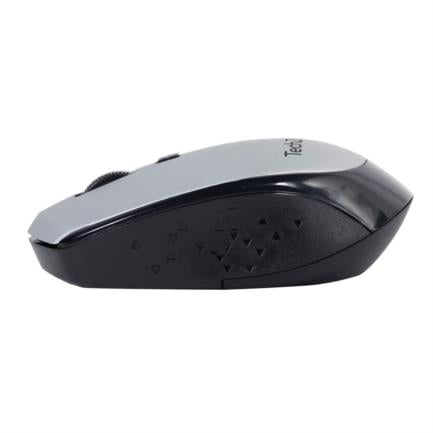 TECHZONE - Mouse Inalambrico TechZone Optico 800 a 1600 DPI Ajustable 4 Botones Ambidiestro Win/MAC Color Plata
