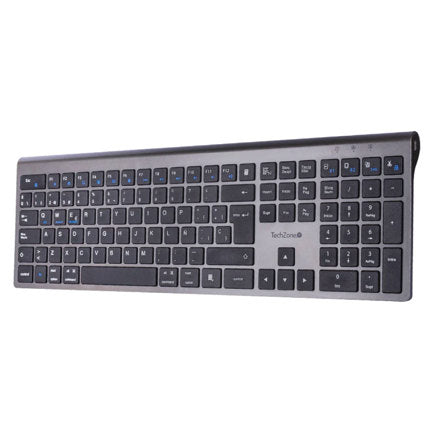 TECHZONE - Teclado TechZone Hefestos Recargable Multipunto Bluetooth 10m de Alcance Color Plata