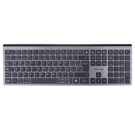 TECHZONE - Teclado TechZone Hefestos Recargable Multipunto Bluetooth 10m de Alcance Color Plata
