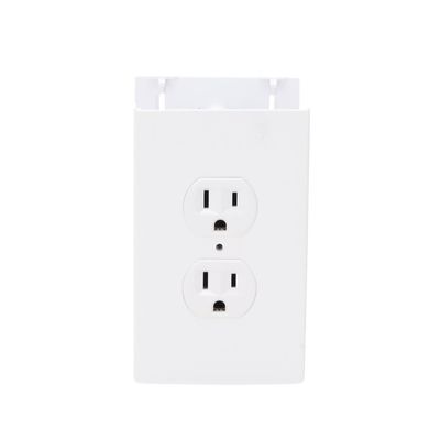 THORSMAN - Contacto eléctrico doble, soporte y tapa color blanco de PVC auto extinguible,  para canaleta TEK100 (5591-10200)