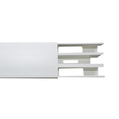 THORSMAN - Canaleta con troquel con tapa color blanco, de PVC auto extinguible,  40 x 62 x tramo 2m. (6301-01250)